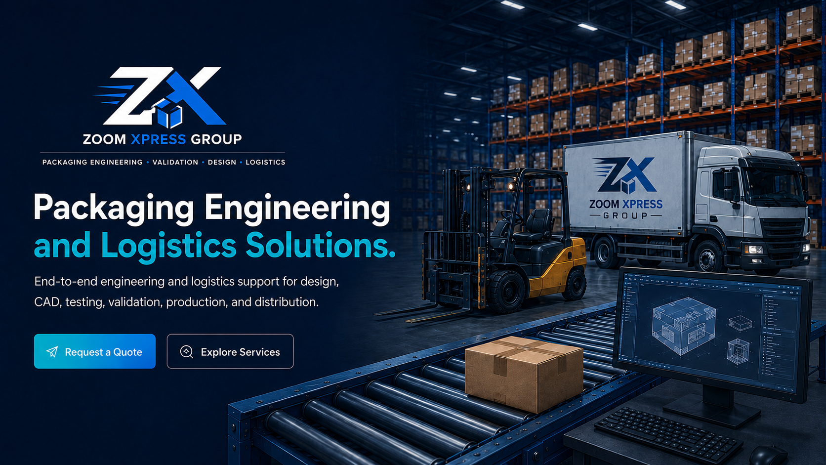 Packaging engineering and logistics workspace